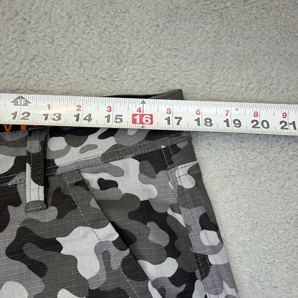 HAWX Pants Mens 33x34 Gray Camo Canvas Cargo Workwear Utility Stretch Rip Stop